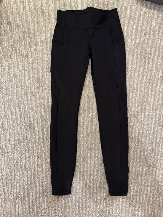 lululemon athletica Pants - Lululemon High Rise Leggings | Black Side Pocket Athletic | Size 6